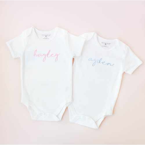 Organic Embroidered Bodysuit (Colours available)